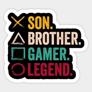 Son Brother Gaming Legend For Gamer Sticker